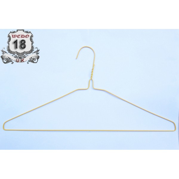 Strong Coloured Wire Coat Hangers (13G) 16"/40cm Yellow Metal Clothes extra strong